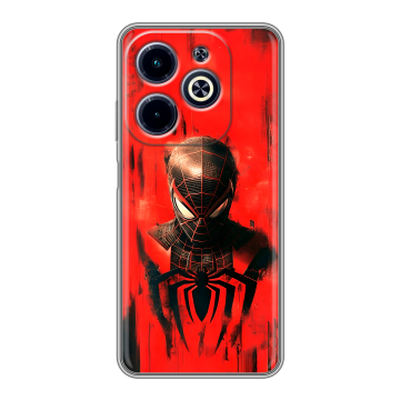 Силиконовый чехол на Infinix Hot 40i с принтом человек паук spiderman