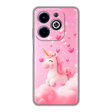 Силиконовый чехол на Infinix Hot 40i с принтом Единорог