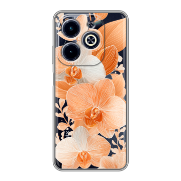 Силиконовый чехол на Infinix Hot 40i с принтом Бежевые цветы