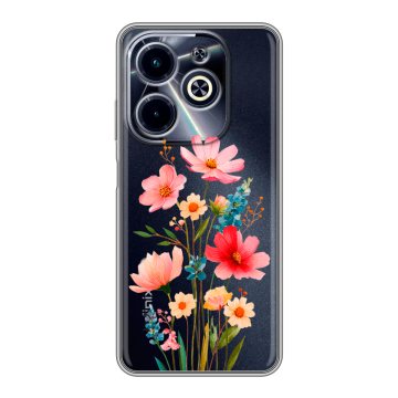 Силиконовый чехол на Infinix Hot 40i с принтом Цветы
