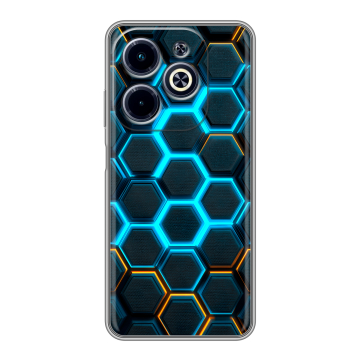 Силиконовый чехол на Infinix Hot 40i с принтом Неоновые соты