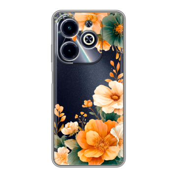 Силиконовый чехол на Infinix Hot 40i с принтом Цветы принт
