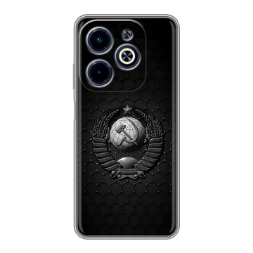 Силиконовый чехол на Infinix Hot 40i с принтом Герб Флаг СССР