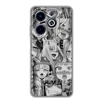 Силиконовый чехол на Infinix Hot 40i с принтом Ahegao Ахегао Аниме
