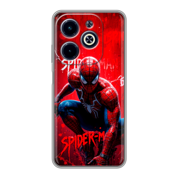 Силиконовый чехол на Infinix Hot 40i с принтом Spiderman Человек паук