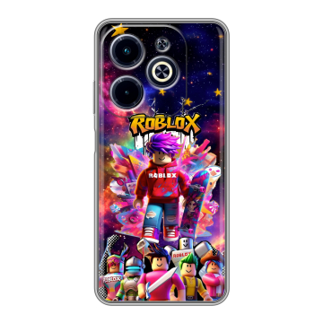 Силиконовый чехол на Infinix Hot 40i с принтом Roblox Роблокс
