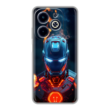 Силиконовый чехол на Infinix Hot 40i с принтом IronMan Железный человек