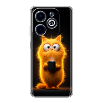Силиконовый чехол на Infinix Hot 40i с принтом Смешной кот