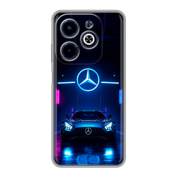 Силиконовый чехол на Infinix Hot 40i с принтом Mercedes Мерседес