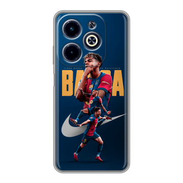 Силиконовый чехол на Infinix Hot 40i с принтом Барселона Barca Yamal 