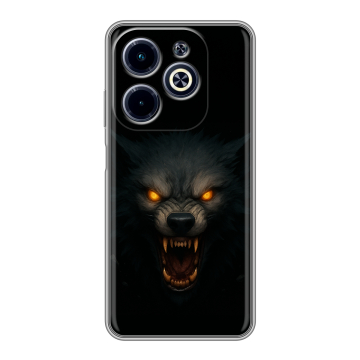 Силиконовый чехол на Infinix Hot 40i с принтом Волк