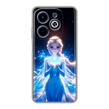 Силиконовый чехол на Infinix Hot 40i с принтом Холодное сердце Frozen