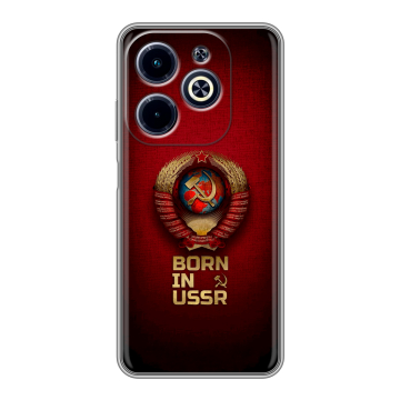 Силиконовый чехол на Infinix Hot 40i с принтом Флаг Герб СССР