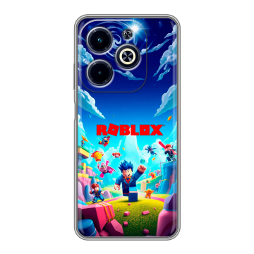 Силиконовый чехол на Infinix Hot 40i с принтом Roblox Роблокс