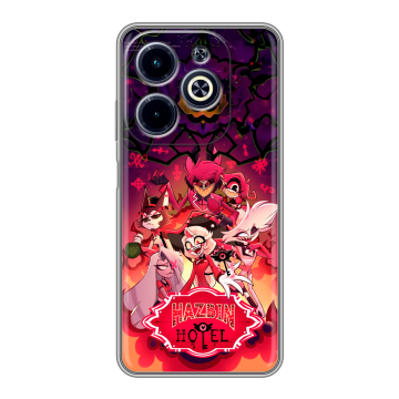 Силиконовый чехол на Infinix Hot 40i с принтом Hazbin Hotel Отель Хазбин