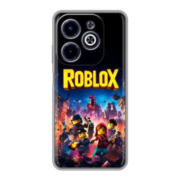 Силиконовый чехол на Infinix Hot 40i с принтом Roblox Роблокс