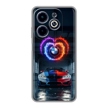 Силиконовый чехол на Infinix Hot 40i с принтом BMW БМВ