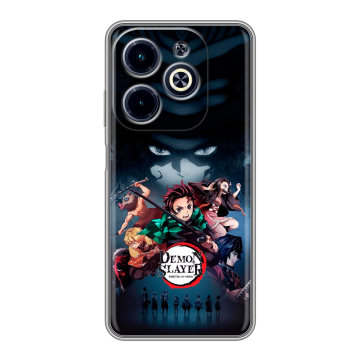Силиконовый чехол на Infinix Hot 40i с принтом Demon Slayer Клинок рассекающий демонов