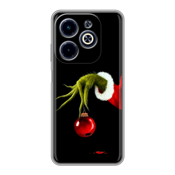 Силиконовый чехол на Infinix Hot 40i с принтом Новый год Гринч