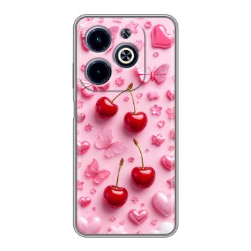 Силиконовый чехол на Infinix Hot 40i с принтом для девочек