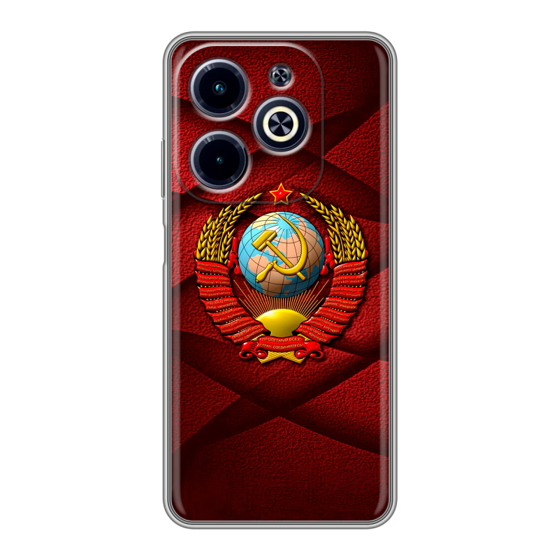 Силиконовый чехол на Infinix Hot 40i с принтом Герб СССР Силиконовый чехол на Infinix Hot 40i с принтом Герб СССР