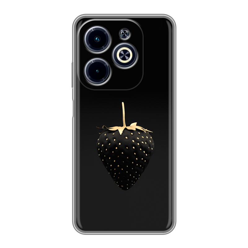Силиконовый чехол на Infinix Hot 40i с принтом Черная клубника Силиконовый чехол на Infinix Hot 40i с принтом Черная клубника