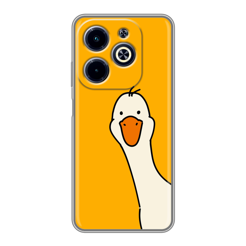 Силиконовый чехол на Infinix Hot 40i с принтом Утка Силиконовый чехол на Infinix Hot 40i с принтом Утка
