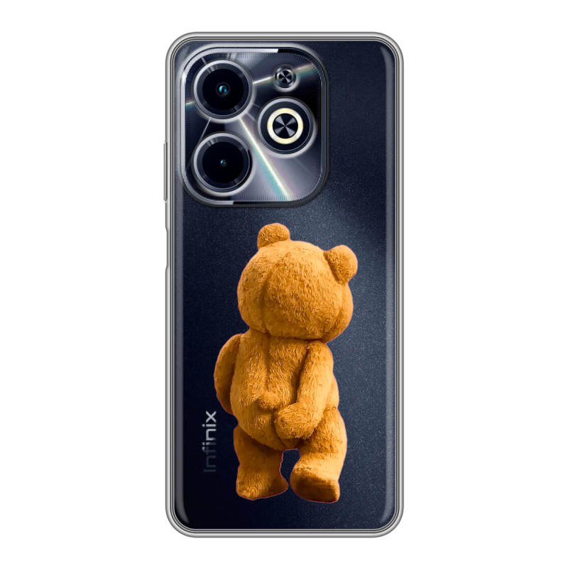 Силиконовый чехол на Infinix Hot 40i с принтом Медведь Силиконовый чехол на Infinix Hot 40i с принтом Медведь