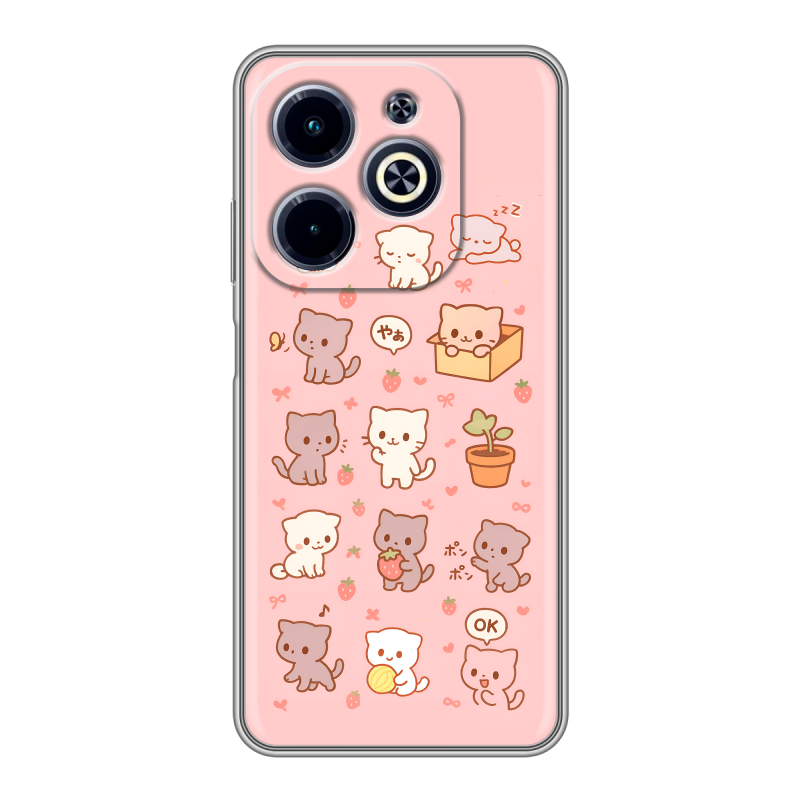 Силиконовый чехол на Infinix Hot 40i с принтом Hello Kitty Хелоу Кити Силиконовый чехол на Infinix Hot 40i с принтом Hello Kitty Хелоу Кити