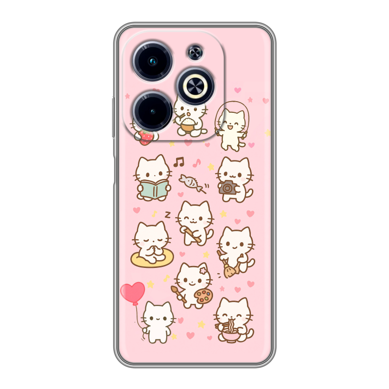 Силиконовый чехол на Infinix Hot 40i с принтом Hello Kitty Хелоу Кити Силиконовый чехол на Infinix Hot 40i с принтом Hello Kitty Хелоу Кити