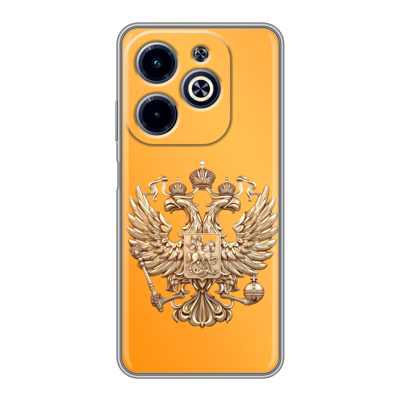 Силиконовый чехол на Infinix Hot 40i с принтом Герб Флаг России Силиконовый чехол на Infinix Hot 40i с принтом Герб Флаг России