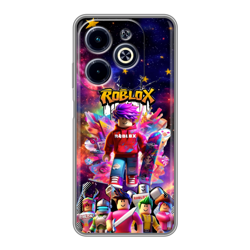 Силиконовый чехол на Infinix Hot 40i с принтом Roblox Роблокс Силиконовый чехол на Infinix Hot 40i с принтом Roblox Роблокс