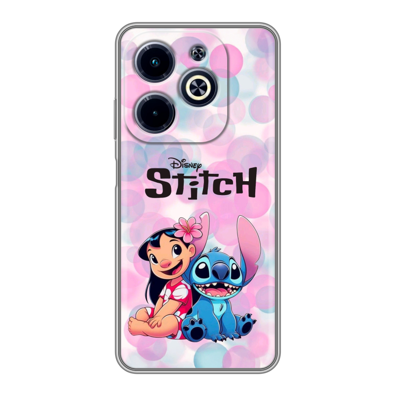 Силиконовый чехол на Infinix Hot 40i с принтом Лило и Стич Силиконовый чехол на Infinix Hot 40i с принтом Лило и Стич
