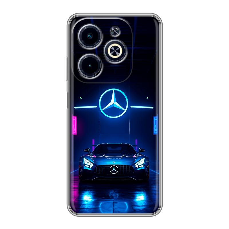 Силиконовый чехол на Infinix Hot 40i с принтом Mercedes Мерседес Силиконовый чехол на Infinix Hot 40i с принтом Mercedes Мерседес