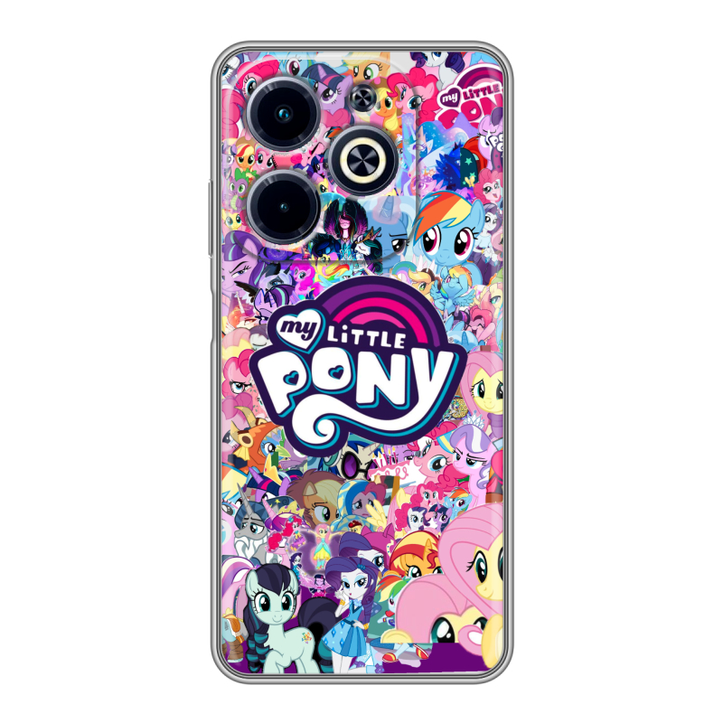 Силиконовый чехол на Infinix Hot 40i с принтом My little pony Дружба чудо Силиконовый чехол на Infinix Hot 40i с принтом My little pony Дружба чудо