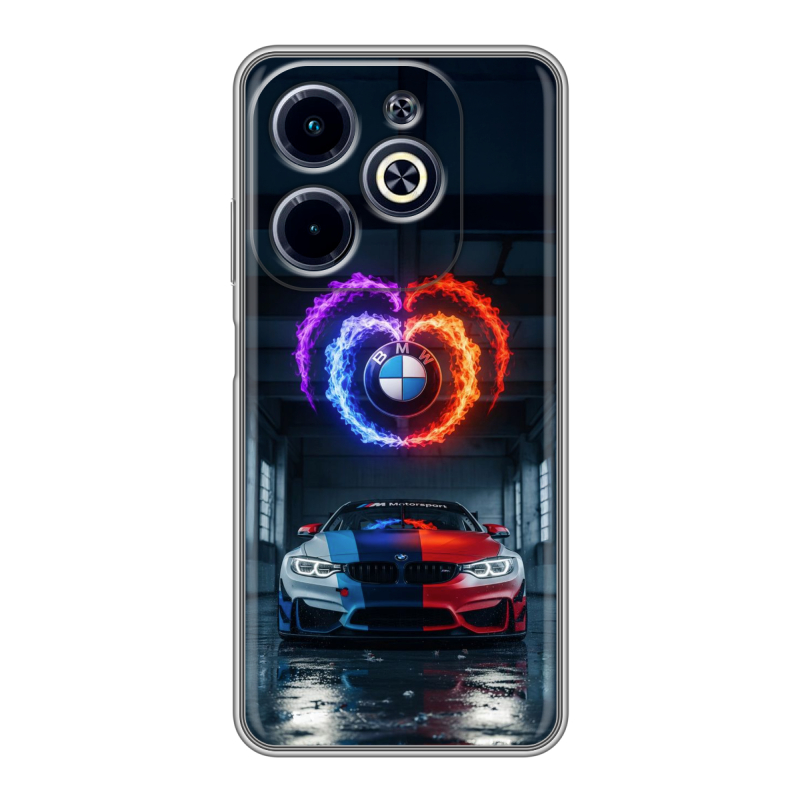 Силиконовый чехол на Infinix Hot 40i с принтом BMW БМВ Силиконовый чехол на Infinix Hot 40i с принтом BMW БМВ