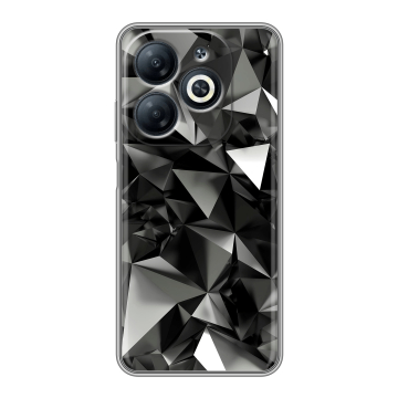 Силиконовый чехол на Infinix Smart 8 с принтом Черные кристаллы Силиконовый чехол на Infinix Smart 8 с принтом Черные кристаллы