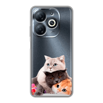 Силиконовый чехол на Infinix Smart 8 с принтом Кошки Силиконовый чехол на Infinix Smart 8 с принтом Кошки