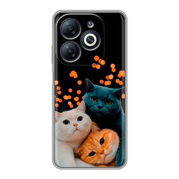 Силиконовый чехол на Infinix Smart 8 с принтом Кошки Силиконовый чехол на Infinix Smart 8 с принтом Кошки