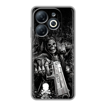 Силиконовый чехол на Infinix Smart 8 с принтом Скелет Силиконовый чехол на Infinix Smart 8 с принтом Скелет
