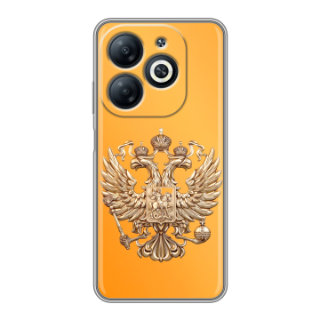 Силиконовый чехол на Infinix Smart 8 с принтом Герб Флаг России
