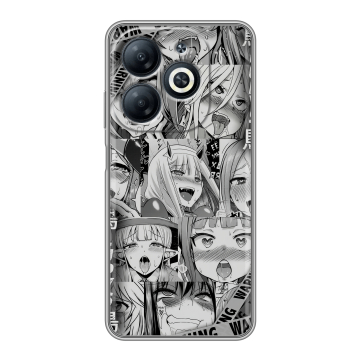 Силиконовый чехол на Infinix Smart 8 с принтом Ahegao Ахегао Аниме