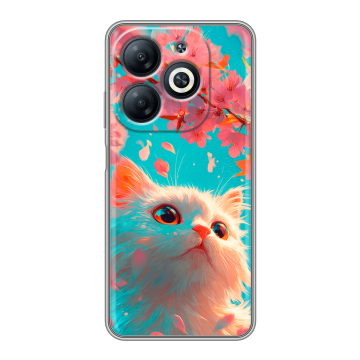 Силиконовый чехол на Infinix Smart 8 с принтом Красивый кот