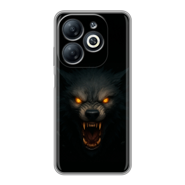 Силиконовый чехол на Infinix Smart 8 с принтом Волк