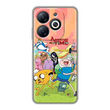 Силиконовый чехол на Infinix Smart 8 с принтом Adventure time Время приключений