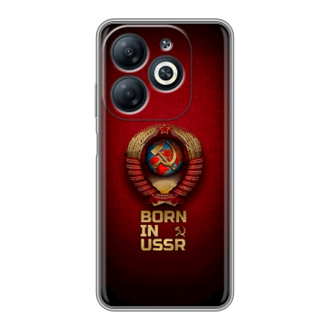 Силиконовый чехол на Infinix Smart 8 с принтом Флаг Герб СССР