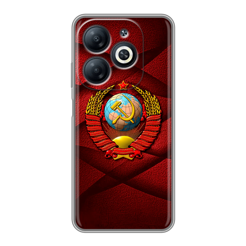 Силиконовый чехол на Infinix Smart 8 с принтом Герб СССР Силиконовый чехол на Infinix Smart 8 с принтом Герб СССР