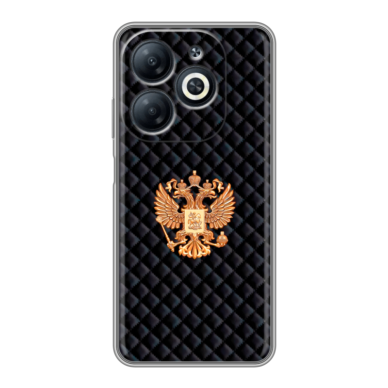 Силиконовый чехол на Infinix Smart 8 с принтом Герб России принт Силиконовый чехол на Infinix Smart 8 с принтом Герб России принт