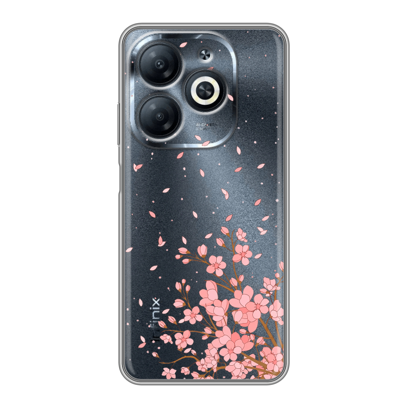 Силиконовый чехол на Infinix Smart 8 с принтом Ветка сакуры Силиконовый чехол на Infinix Smart 8 с принтом Ветка сакуры