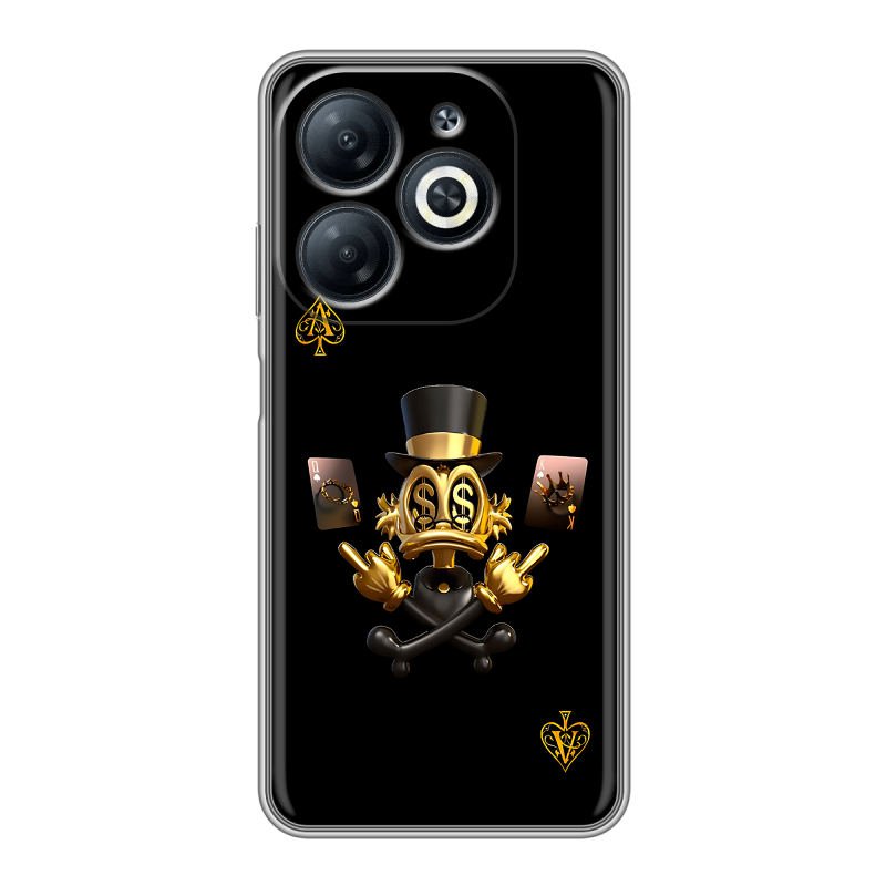 Силиконовый чехол на Infinix Smart 8 с принтом Золотой скрудж макдак Силиконовый чехол на Infinix Smart 8 с принтом Золотой скрудж макдак